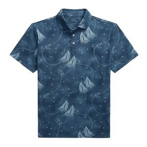 Polo Ralph Lauren Mens Classic Fit Sailboat Anchor Star Print Polo Shirt XL